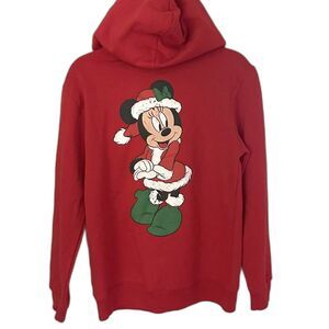 Disney's Minnie Mouse Santa's Favorite Juniors' Full-Zip Graphic Hoodie
